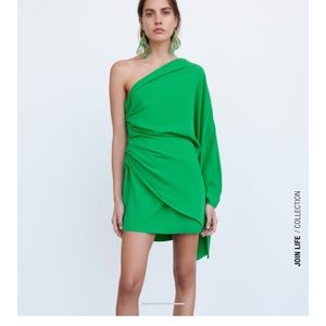 Zara draped dress with earrings